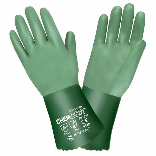 Cordova Supported, Chem-Cor, Neoprene, Sandy, 12 Inch Gloves, L, 12PK 6872L